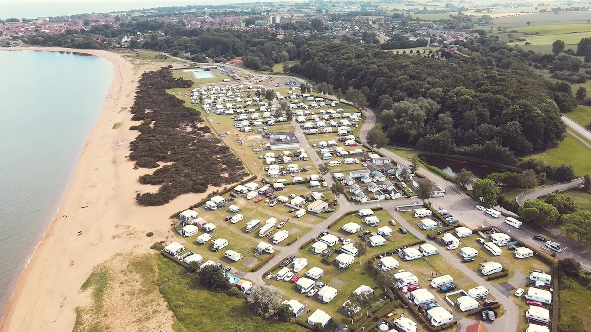 Flygfoto över Tobisviks Camping.